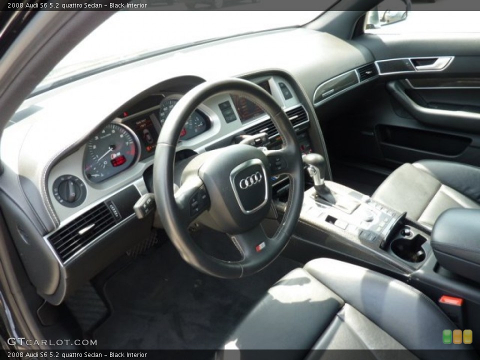 Black Interior Prime Interior for the 2008 Audi S6 5.2 quattro Sedan #50629335