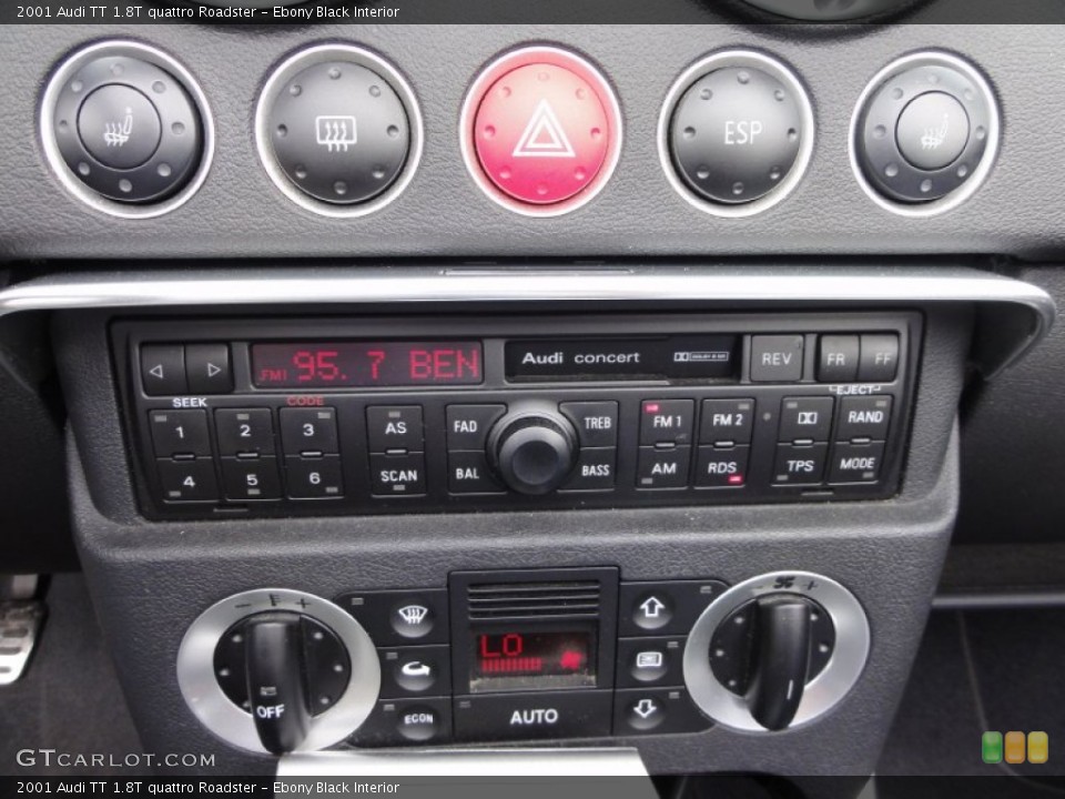 Ebony Black Interior Controls for the 2001 Audi TT 1.8T quattro Roadster #50630751