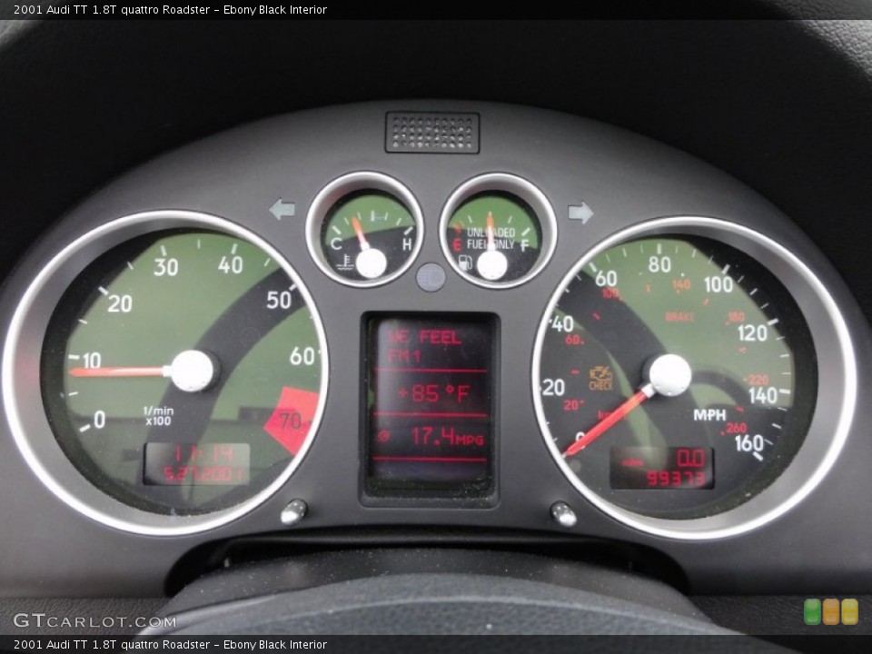 Ebony Black Interior Gauges for the 2001 Audi TT 1.8T quattro Roadster #50630830