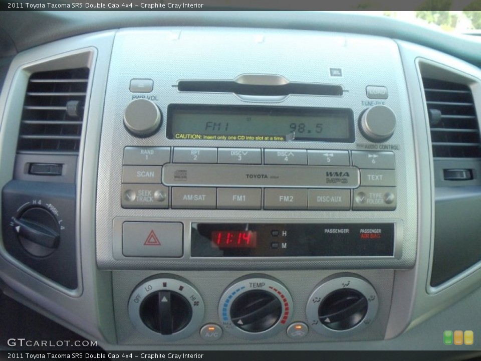 Graphite Gray Interior Controls for the 2011 Toyota Tacoma SR5 Double Cab 4x4 #50631126