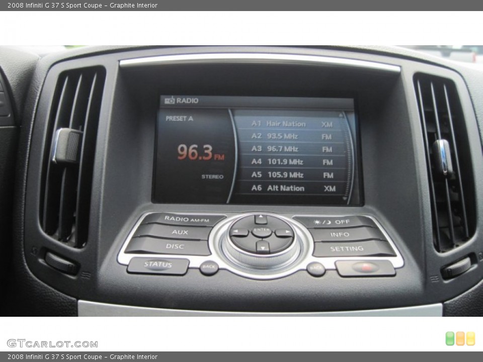 Graphite Interior Controls for the 2008 Infiniti G 37 S Sport Coupe #50639223
