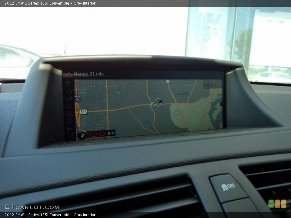 Gray Interior Navigation for the 2012 BMW 1 Series 135i Convertible #50640372