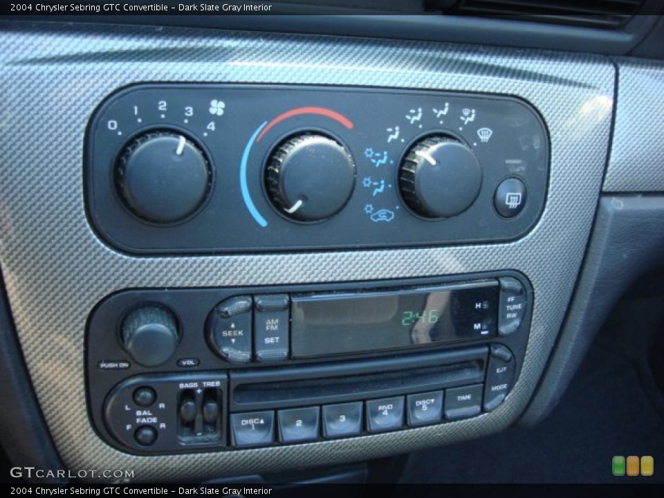 Dark Slate Gray Interior Controls for the 2004 Chrysler Sebring GTC Convertible #50640417