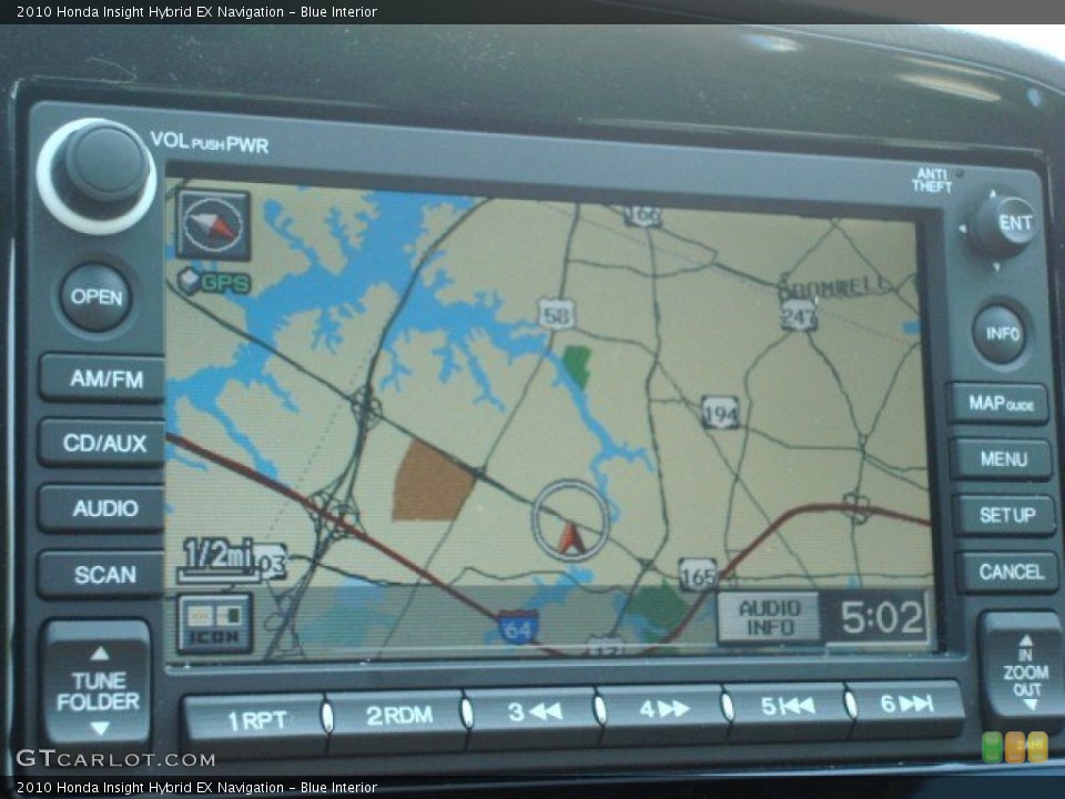 Blue Interior Navigation for the 2010 Honda Insight Hybrid EX Navigation #50643264