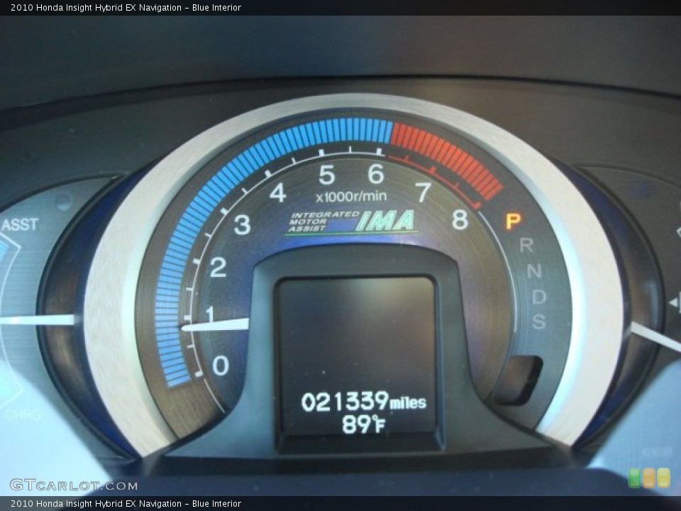 Blue Interior Gauges for the 2010 Honda Insight Hybrid EX Navigation #50643276