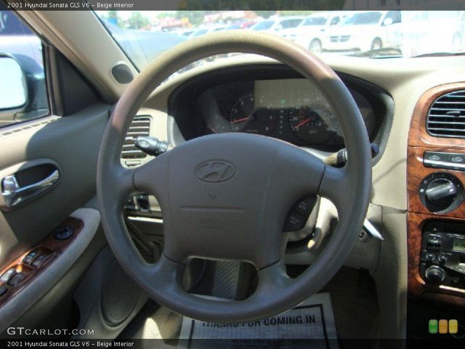 Beige Interior Steering Wheel for the 2001 Hyundai Sonata GLS V6 #50643279