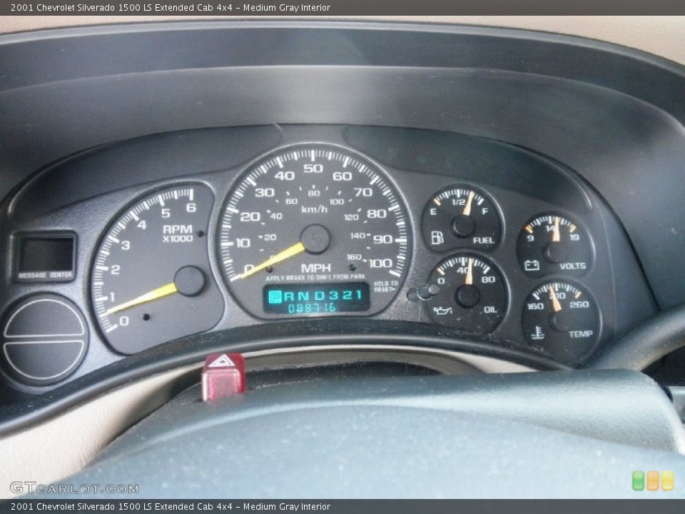 Medium Gray Interior Gauges for the 2001 Chevrolet Silverado 1500 LS Extended Cab 4x4 #50643363