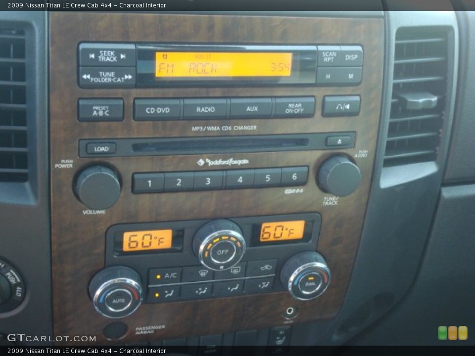 Charcoal Interior Controls for the 2009 Nissan Titan LE Crew Cab 4x4 #50643498