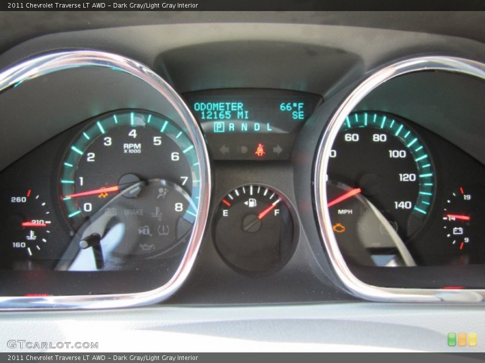 Dark Gray/Light Gray Interior Gauges for the 2011 Chevrolet Traverse LT AWD #50646531