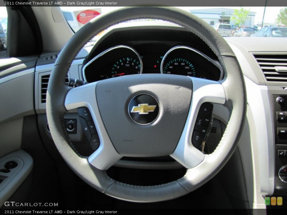 Dark Gray/Light Gray Interior Steering Wheel for the 2011 Chevrolet Traverse LT AWD #50646534