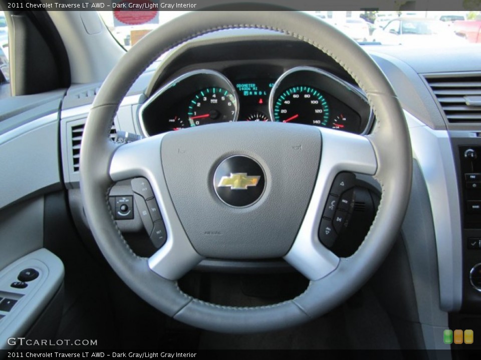 Dark Gray/Light Gray Interior Steering Wheel for the 2011 Chevrolet Traverse LT AWD #50646648