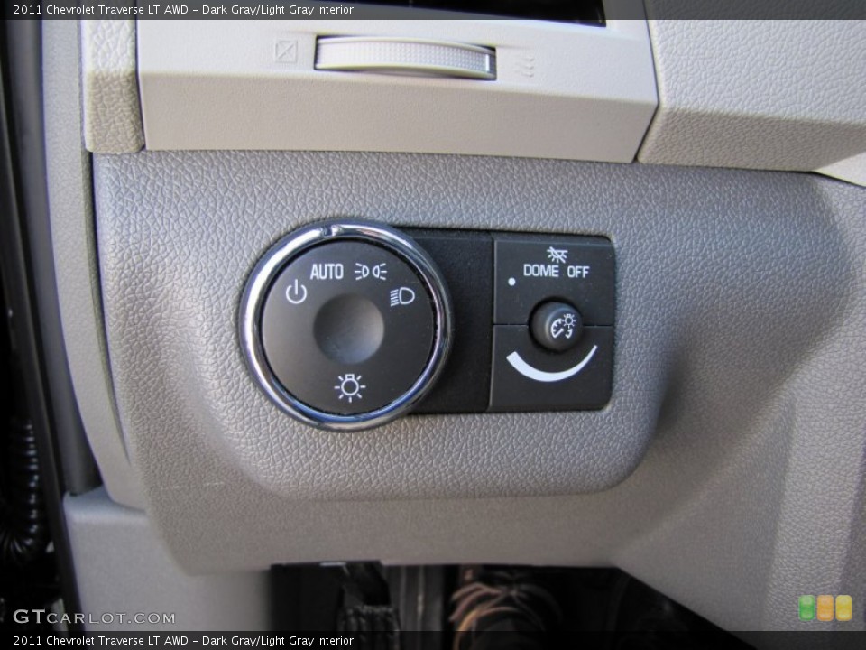 Dark Gray/Light Gray Interior Controls for the 2011 Chevrolet Traverse LT AWD #50646663