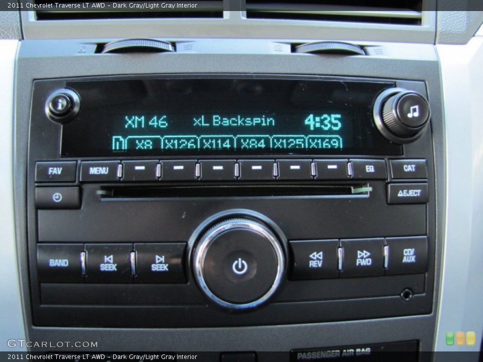 Dark Gray/Light Gray Interior Controls for the 2011 Chevrolet Traverse LT AWD #50646675