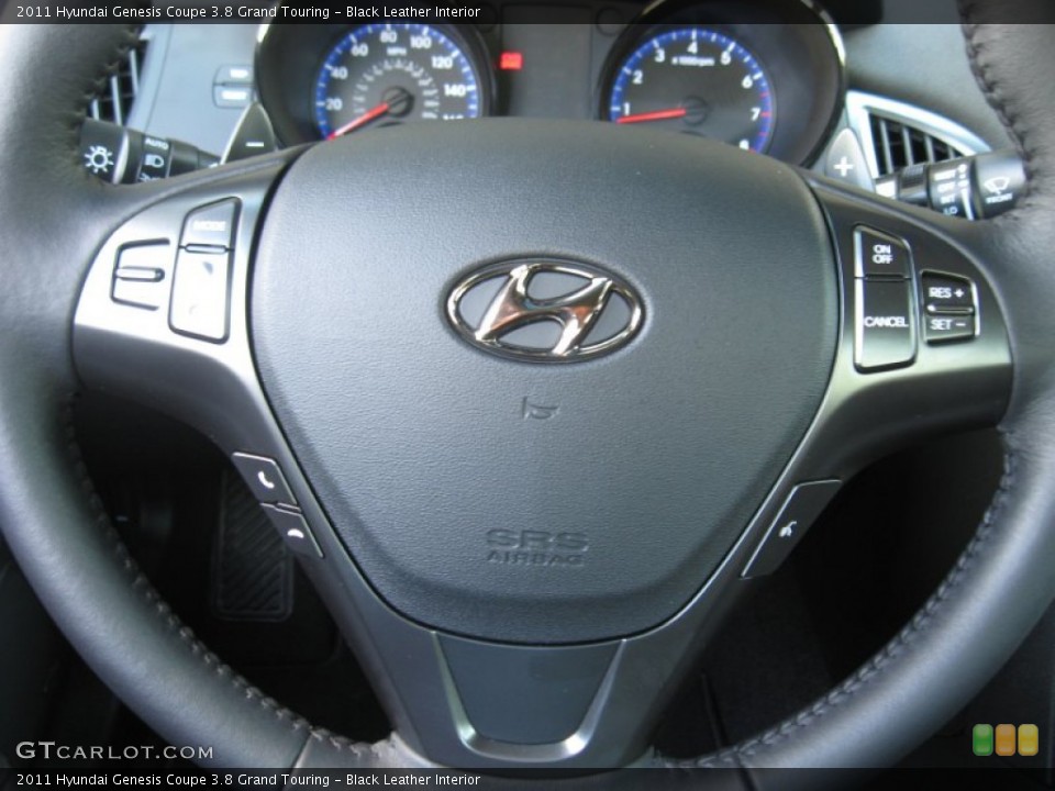 Black Leather Interior Steering Wheel for the 2011 Hyundai Genesis Coupe 3.8 Grand Touring #50655970