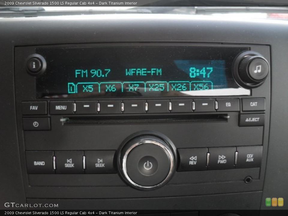 Dark Titanium Interior Controls for the 2009 Chevrolet Silverado 1500 LS Regular Cab 4x4 #50658236