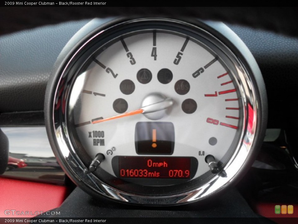 Black/Rooster Red Interior Gauges for the 2009 Mini Cooper Clubman #50658524