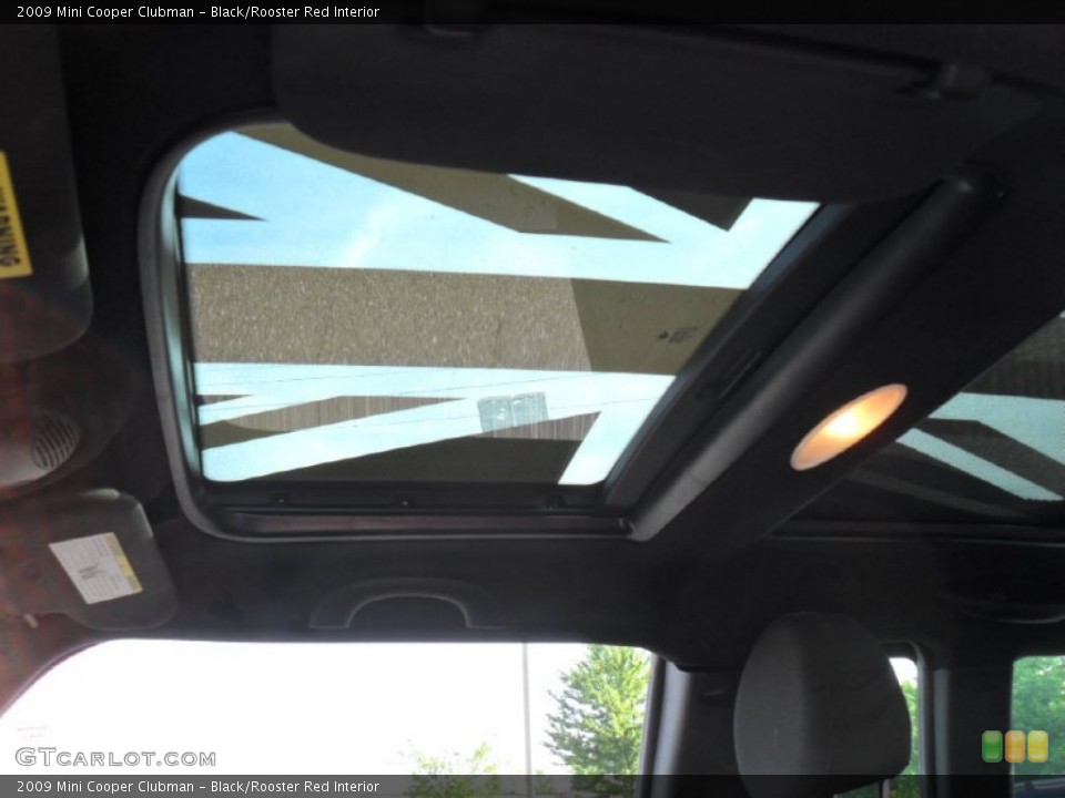 Black/Rooster Red Interior Sunroof for the 2009 Mini Cooper Clubman #50658539