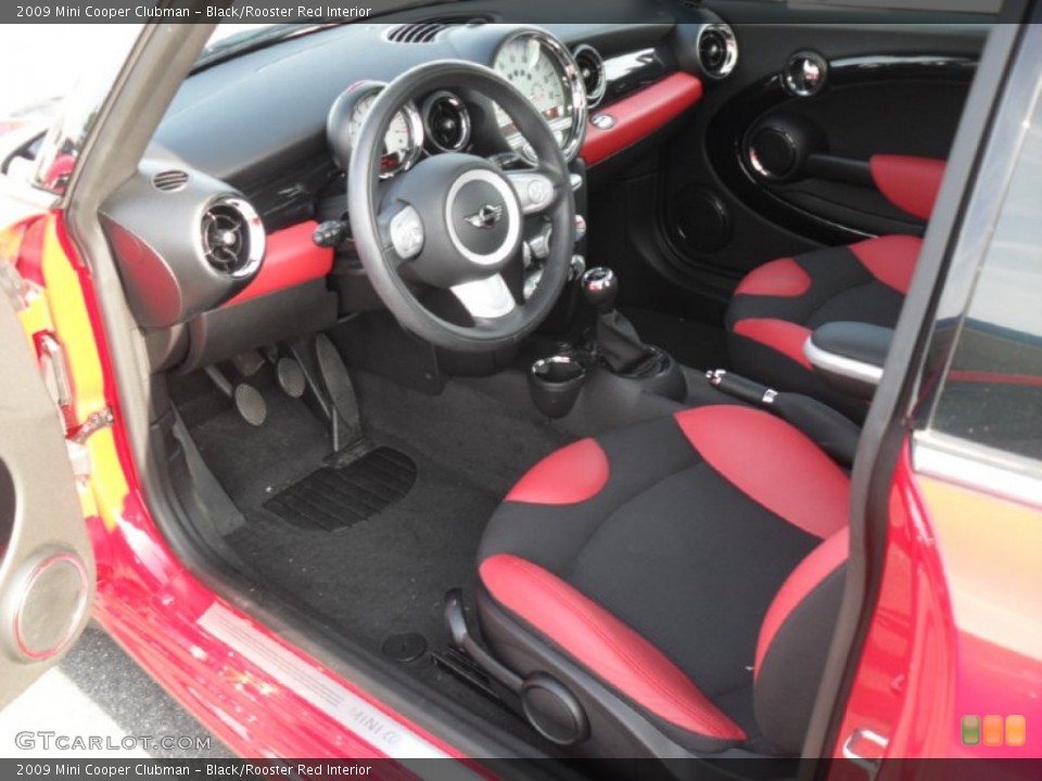 Black/Rooster Red Interior Prime Interior for the 2009 Mini Cooper Clubman #50658665