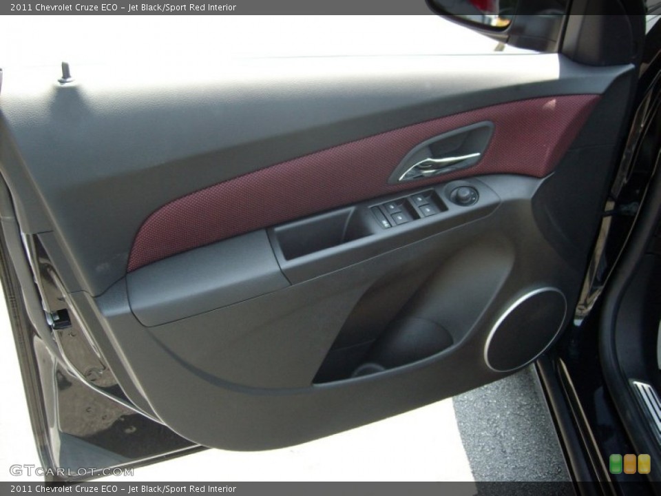 Jet Black/Sport Red Interior Door Panel for the 2011 Chevrolet Cruze ECO #50659886