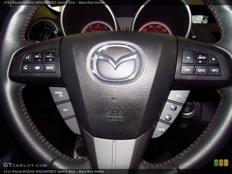 Black/Red Interior Steering Wheel for the 2010 Mazda MAZDA3 MAZDASPEED3 Sport 5 Door #50663168