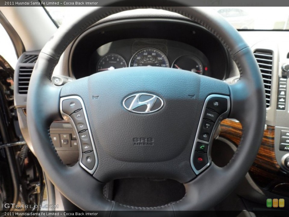 Cocoa Black Interior Steering Wheel for the 2011 Hyundai Santa Fe Limited #50664797