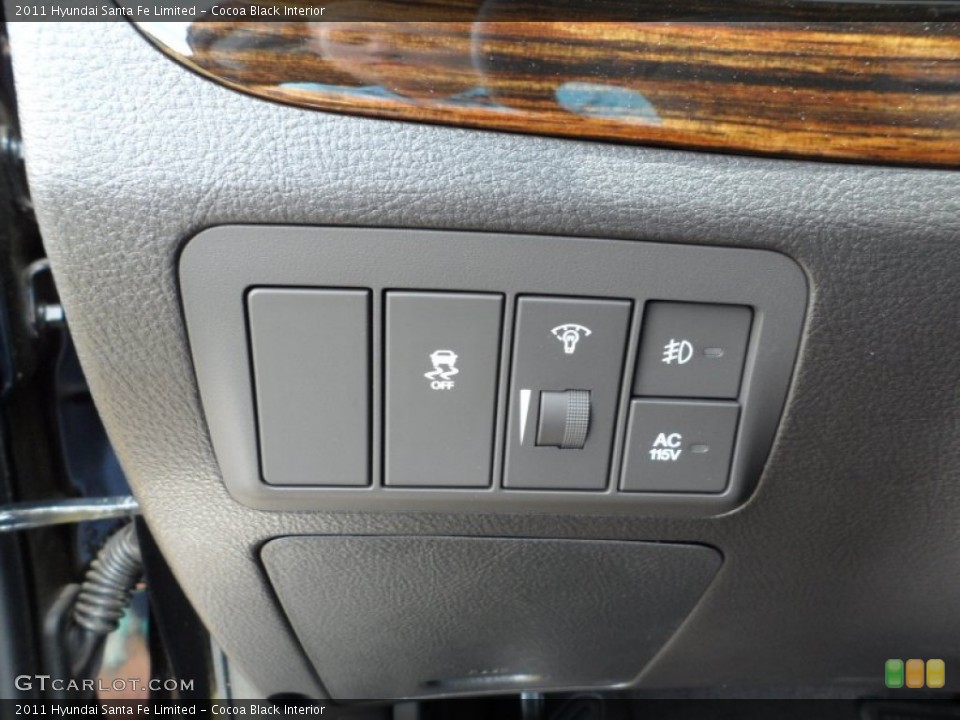 Cocoa Black Interior Controls for the 2011 Hyundai Santa Fe Limited #50664827