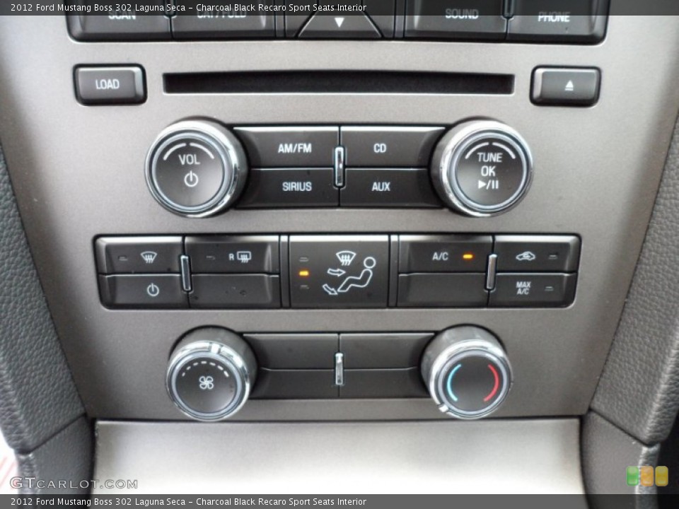 Charcoal Black Recaro Sport Seats Interior Controls for the 2012 Ford Mustang Boss 302 Laguna Seca #50667626