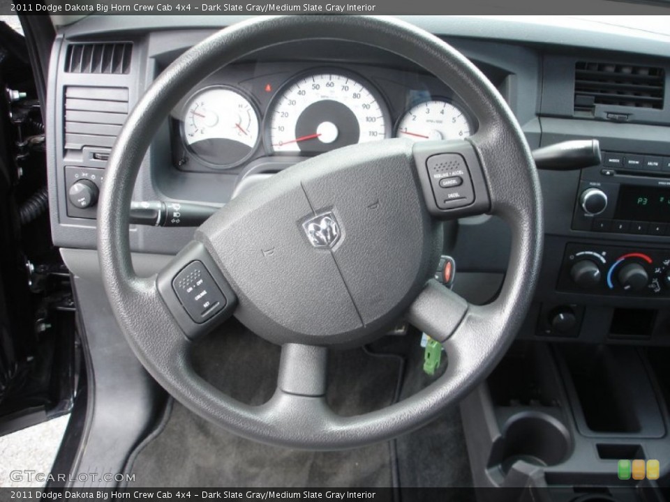 Dark Slate Gray/Medium Slate Gray Interior Steering Wheel for the 2011 Dodge Dakota Big Horn Crew Cab 4x4 #50669687