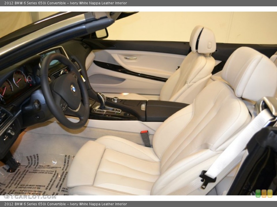 Ivory White Nappa Leather Interior Photo for the 2012 BMW 6 Series 650i Convertible #50676824