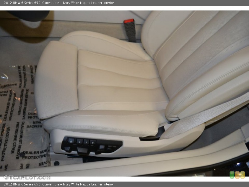 Ivory White Nappa Leather Interior Photo for the 2012 BMW 6 Series 650i Convertible #50676845