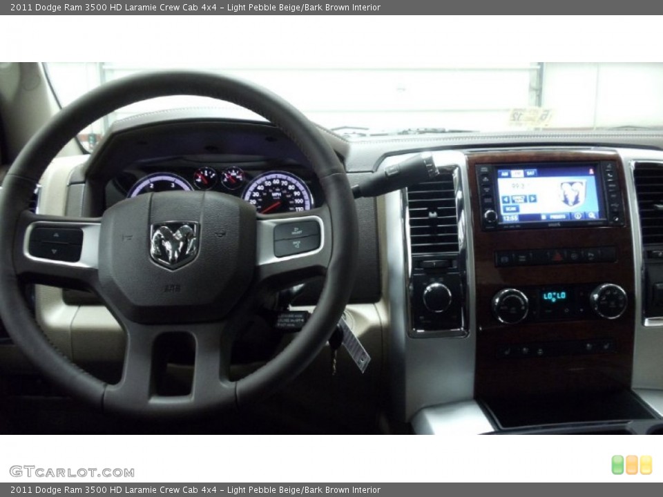 Light Pebble Beige/Bark Brown Interior Dashboard for the 2011 Dodge Ram 3500 HD Laramie Crew Cab 4x4 #50684126