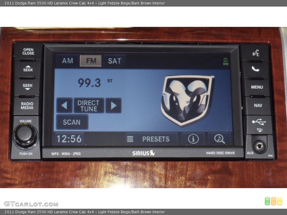 Light Pebble Beige/Bark Brown Interior Controls for the 2011 Dodge Ram 3500 HD Laramie Crew Cab 4x4 #50684159