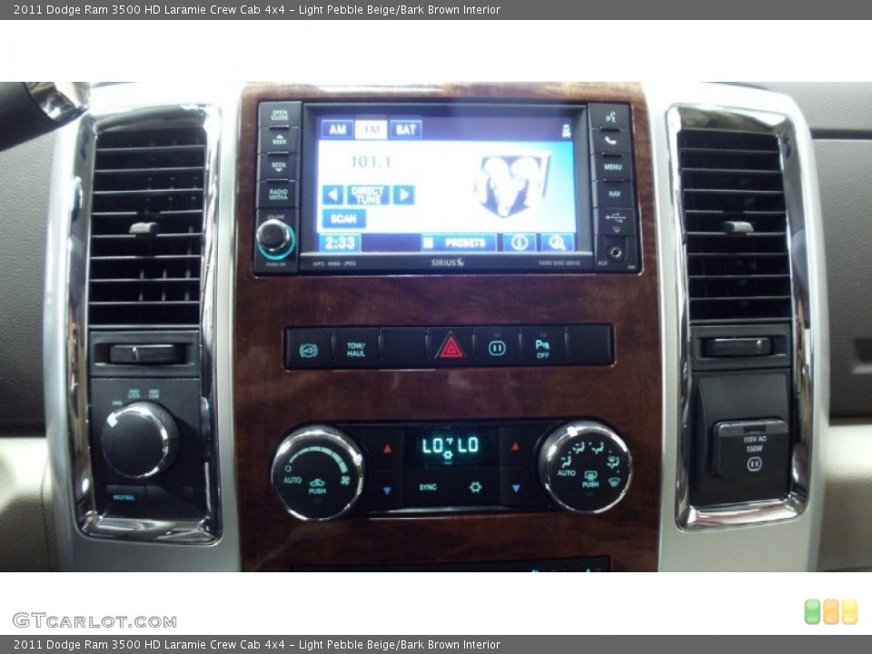 Light Pebble Beige/Bark Brown Interior Controls for the 2011 Dodge Ram 3500 HD Laramie Crew Cab 4x4 #50684813