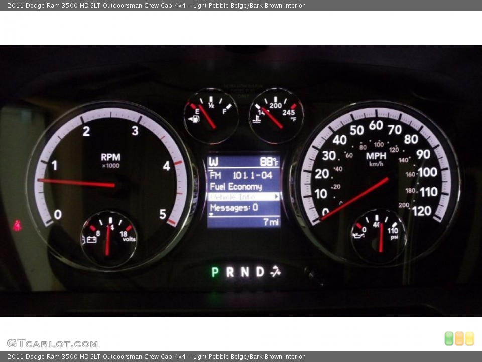 Light Pebble Beige/Bark Brown Interior Gauges for the 2011 Dodge Ram 3500 HD SLT Outdoorsman Crew Cab 4x4 #50685392