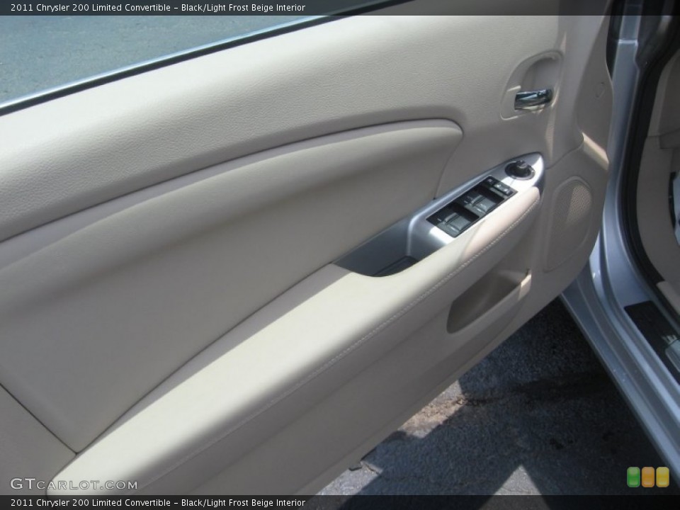 Black/Light Frost Beige Interior Door Panel for the 2011 Chrysler 200 Limited Convertible #50686521