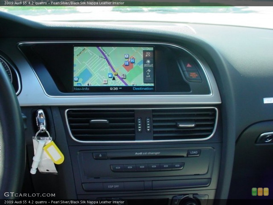 Pearl Silver/Black Silk Nappa Leather Interior Navigation for the 2009 Audi S5 4.2 quattro #50691466