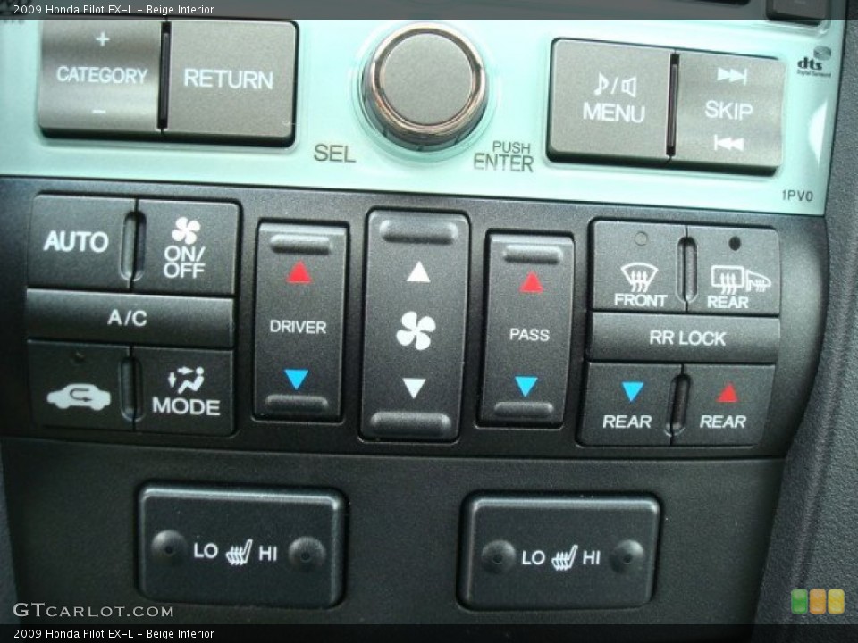 Beige Interior Controls for the 2009 Honda Pilot EX-L #50691592