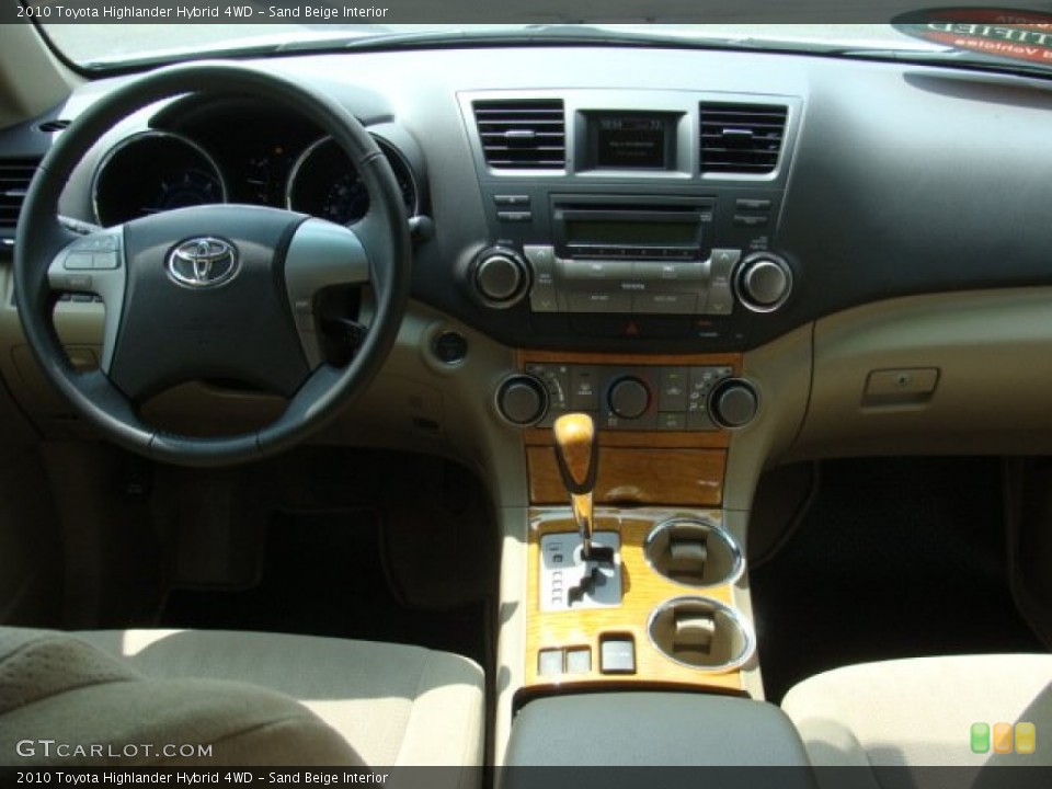Sand Beige Interior Dashboard for the 2010 Toyota Highlander Hybrid 4WD #50694106