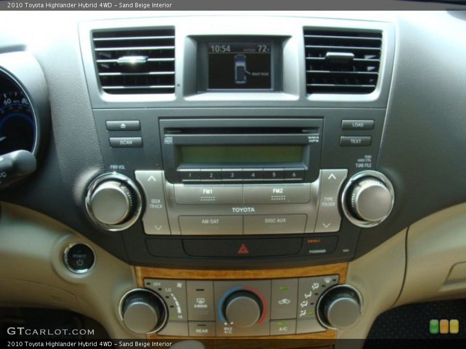 Sand Beige Interior Controls for the 2010 Toyota Highlander Hybrid 4WD #50694130