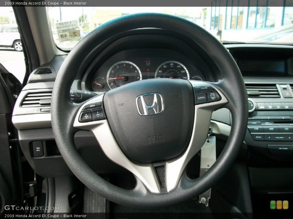 Black Interior Steering Wheel for the 2009 Honda Accord EX Coupe #50700121