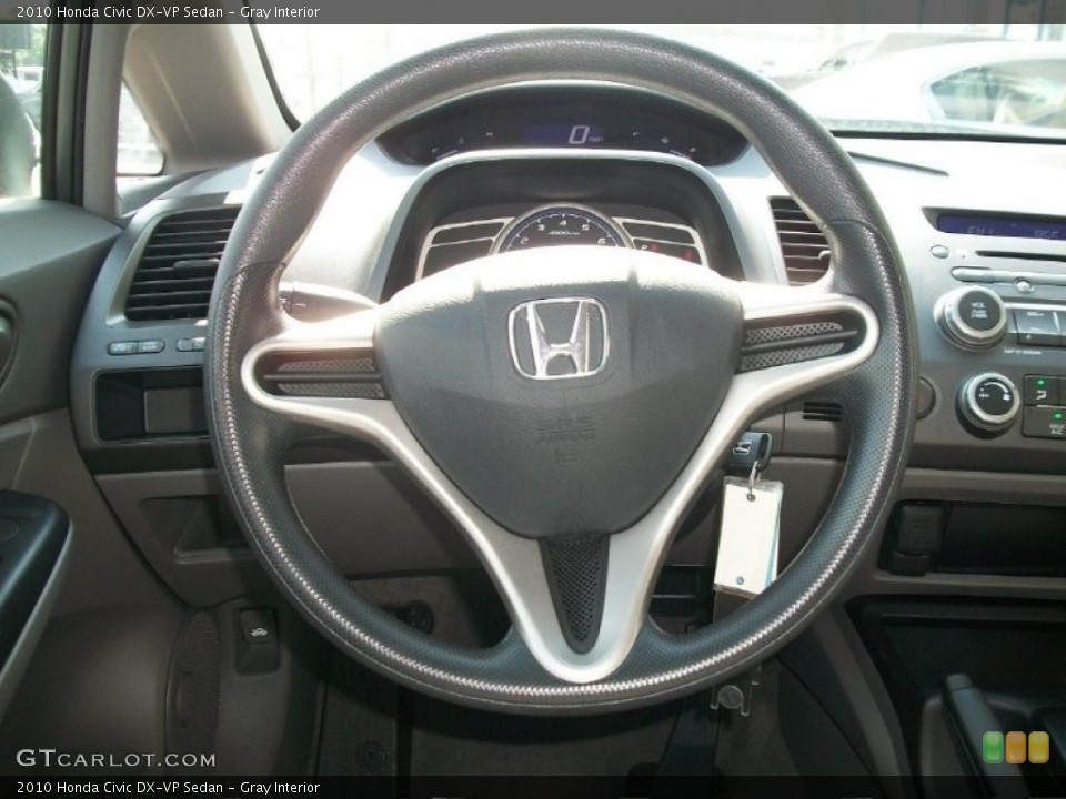 Gray Interior Steering Wheel for the 2010 Honda Civic DX-VP Sedan #50701729