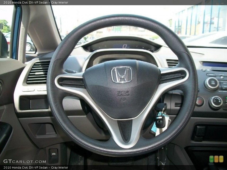 Gray Interior Steering Wheel for the 2010 Honda Civic DX-VP Sedan #50703316