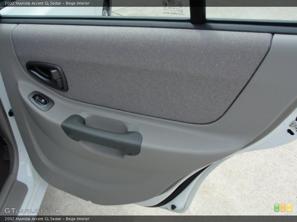 Beige Interior Door Panel for the 2002 Hyundai Accent GL Sedan #50705542