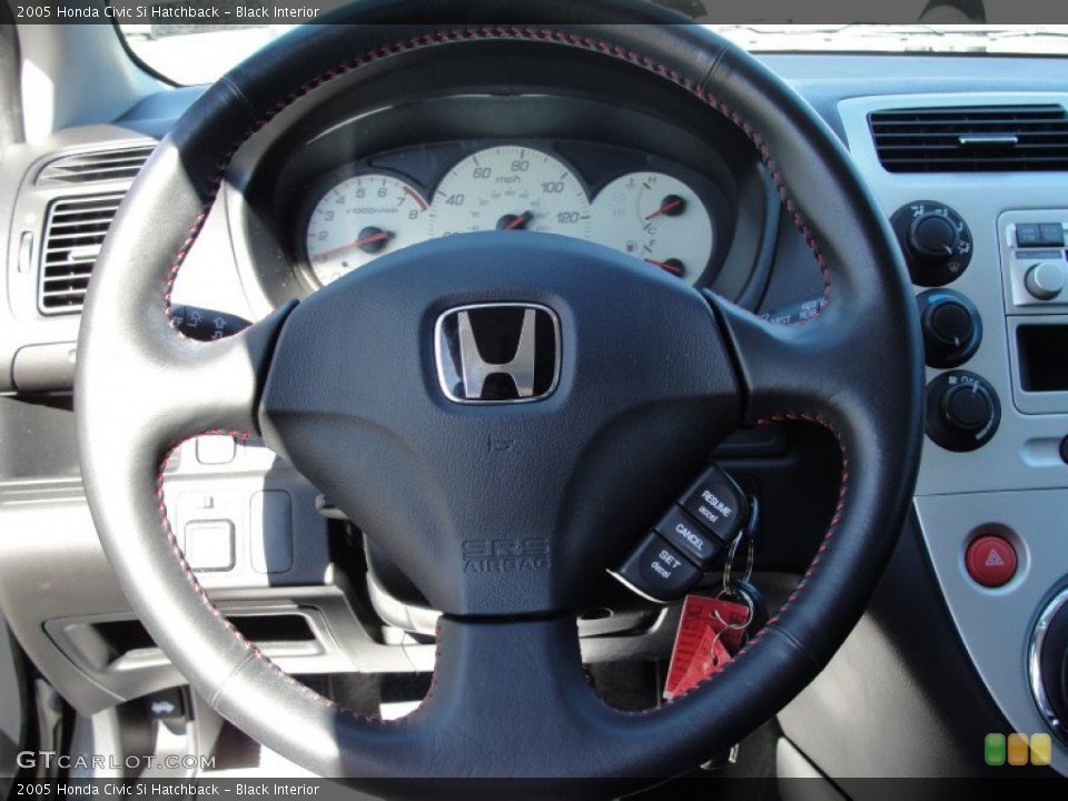 Black Interior Steering Wheel for the 2005 Honda Civic Si Hatchback #50706328