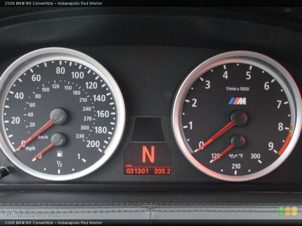 Indianapolis Red Interior Gauges for the 2008 BMW M6 Convertible #50706961