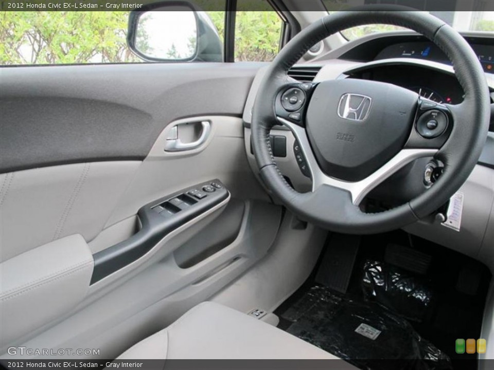 Gray Interior Steering Wheel for the 2012 Honda Civic EX-L Sedan #50713939
