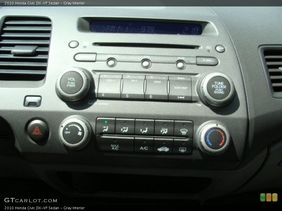 Gray Interior Controls for the 2010 Honda Civic DX-VP Sedan #50716426