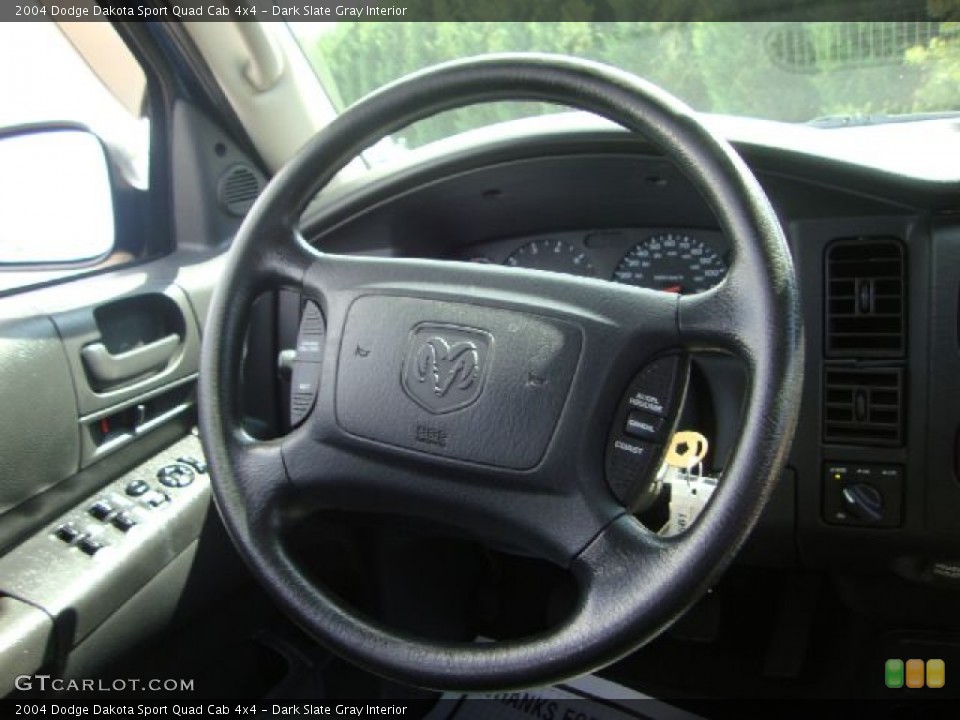 Dark Slate Gray Interior Steering Wheel for the 2004 Dodge Dakota Sport Quad Cab 4x4 #50722870