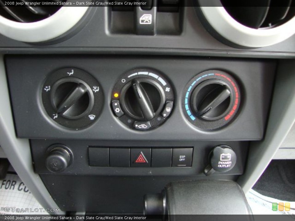 Dark Slate Gray/Med Slate Gray Interior Controls for the 2008 Jeep Wrangler Unlimited Sahara #50722984