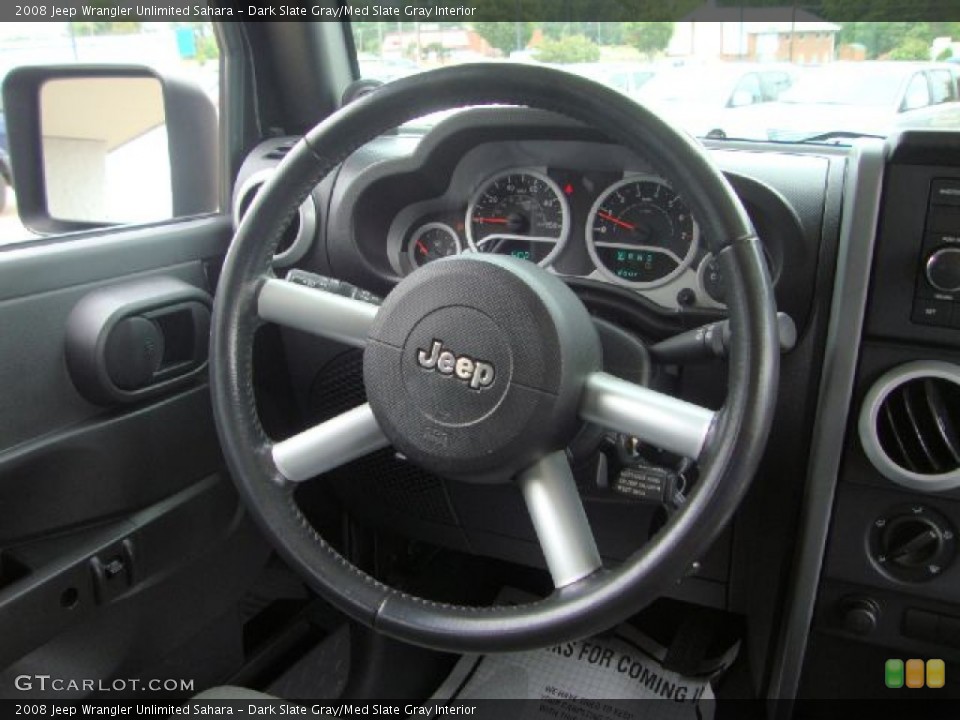 Dark Slate Gray/Med Slate Gray Interior Steering Wheel for the 2008 Jeep Wrangler Unlimited Sahara #50722990